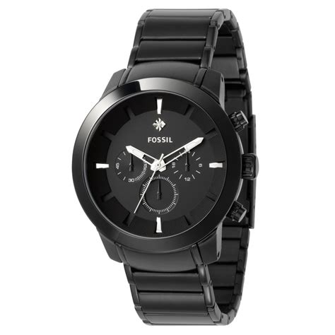 black fossil watch with diamond|black stainless steel men's watches.